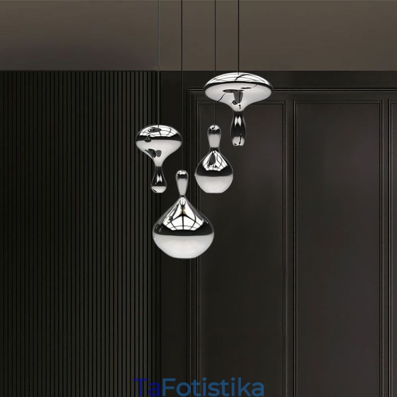 Δημιουργικό Φωτιστικό Κρεμαστό Μοντέρνο Απλό Γυάλινο Επιμεταλλωμένο Μικρό Φωτιστικό Οροφής