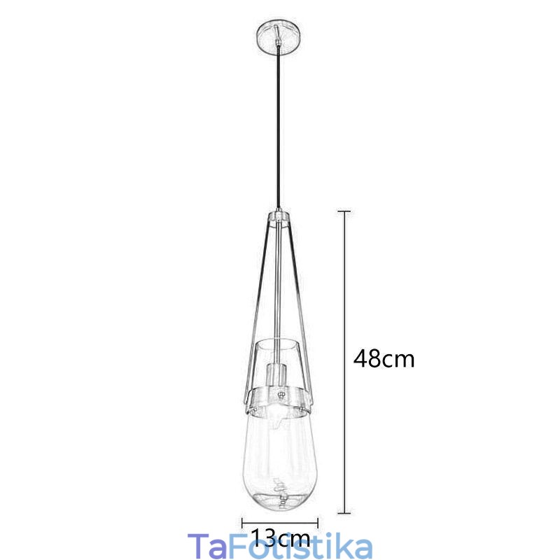 Φωτιστικό κρεμαστό γυαλί Water Drop Μοντέρνο Μινιμαλιστικό Μικρό Φωτιστικό Οροφής από σφυρήλατο Σίδηρο