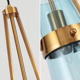 Φωτιστικό κρεμαστό γυαλί Water Drop Μοντέρνο Μινιμαλιστικό Μικρό Φωτιστικό Οροφής από σφυρήλατο Σίδηρο