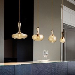 Φωτιστικό οροφής Nordic Glass Κρεμαστό Κεχριμπάρι απόχρωση