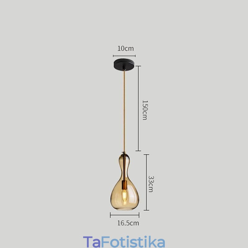 Φωτιστικό οροφής Nordic Glass Κρεμαστό Κεχριμπάρι απόχρωση