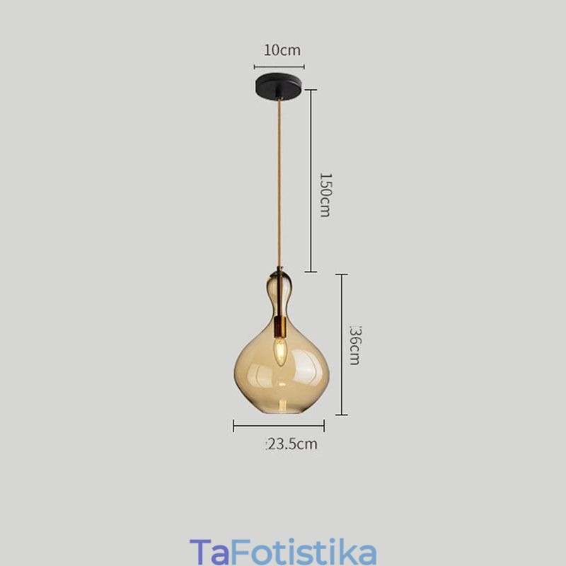 Φωτιστικό οροφής Nordic Glass Κρεμαστό Κεχριμπάρι απόχρωση