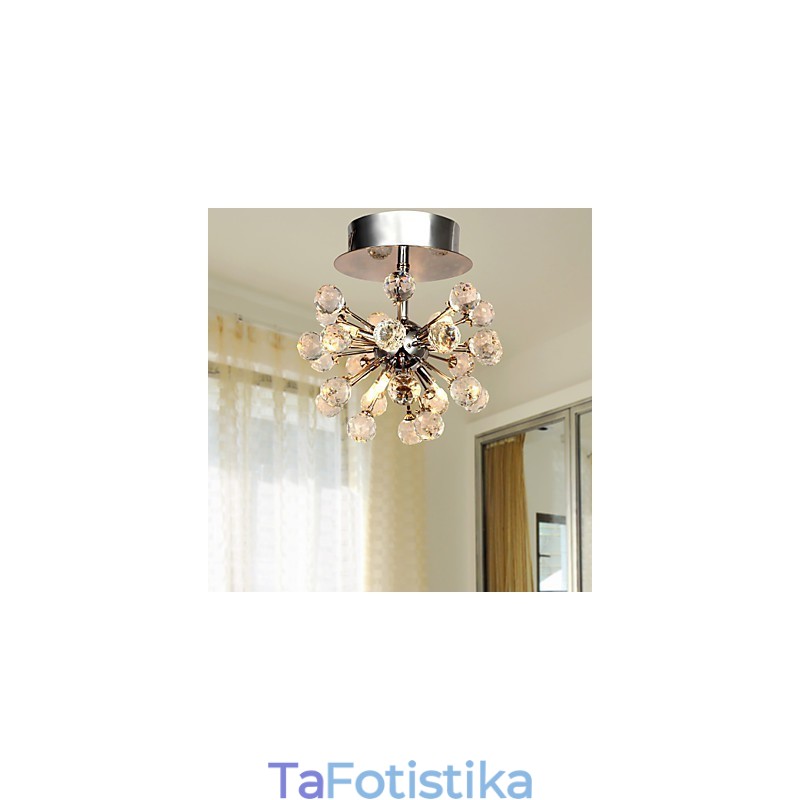 Μοντέρνο, μοντέρνο, κρυστάλλινο μίνι στιλ χρώμιο μεταλλικό πολυέλαιο χωνευτή βάση