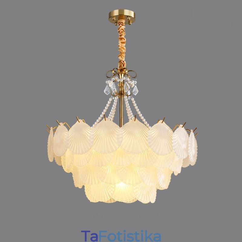 Ευρωπαϊκό Γυάλινο Κρεμαστό Φωτιστικό Post Modern Scallop Κρεμαστό Φωτιστικό