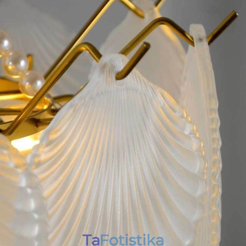 Ευρωπαϊκό Γυάλινο Κρεμαστό Φωτιστικό Post Modern Scallop Κρεμαστό Φωτιστικό