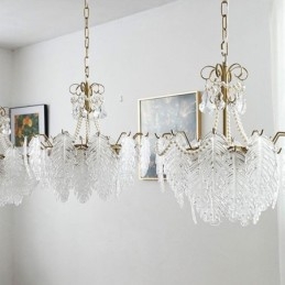 Κομψό Γυάλινο Κρεμαστό Φωτιστικό Φύλλων Κρεμαστό Φωτιστικό