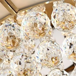 Παραδοσιακό Classic Rustic Lodge Metal Flush Mount Crystal Brass