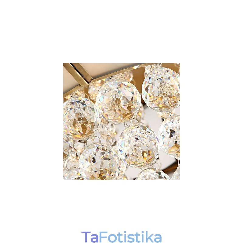 Παραδοσιακό Classic Rustic Lodge Metal Flush Mount Crystal Brass