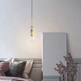 Κρεμαστό φως Nordic Clear Glass Μοναδικό εσωτερικό ορειχάλκινο φως κρεμαστό κοίλο έξω