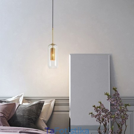 Κρεμαστό φως Nordic Clear Glass Μοναδικό εσωτερικό ορειχάλκινο φως κρεμαστό κοίλο έξω Κρεμαστό φως Nordic Clear Glass Μοναδικό εσωτερικό ορειχάλκινο φως κρεμαστό κοίλο έξω