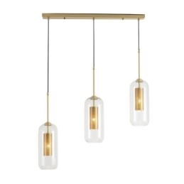 Κρεμαστό φως Nordic Clear Glass Μοναδικό εσωτερικό ορειχάλκινο φως κρεμαστό κοίλο έξω