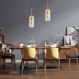 Κρεμαστό φως Nordic Clear Glass Μοναδικό εσωτερικό ορειχάλκινο φως κρεμαστό κοίλο έξω