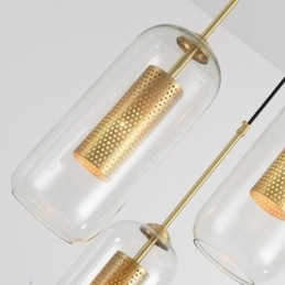 Κρεμαστό φως Nordic Clear Glass Μοναδικό εσωτερικό ορειχάλκινο φως κρεμαστό κοίλο έξω