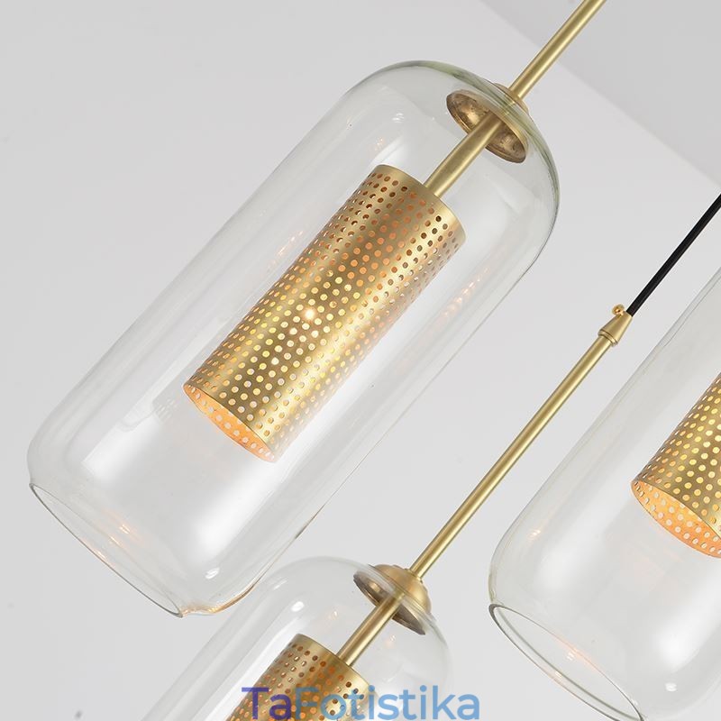 Κρεμαστό φως Nordic Clear Glass Μοναδικό εσωτερικό ορειχάλκινο φως κρεμαστό κοίλο έξω