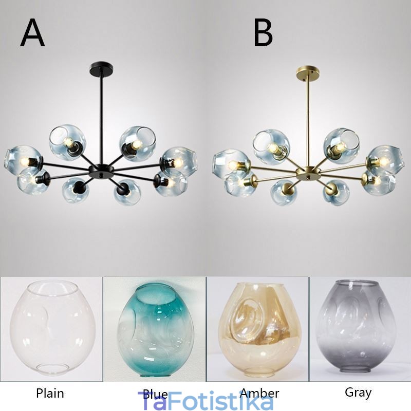 Φωτιστικό μενταγιόν Nordic Glass Magic Bean Shape Lamp Φωτισμός πολυελαίου