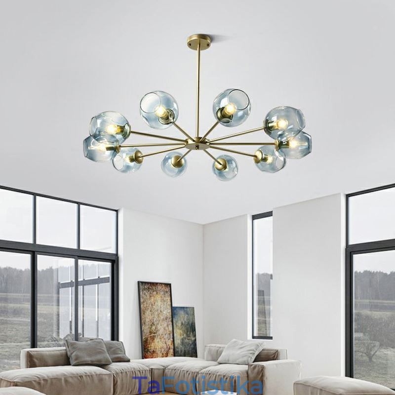 Φωτιστικό μενταγιόν Nordic Glass Magic Bean Shape Lamp Φωτισμός πολυελαίου