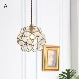 Nordic Creative Κρεμαστό Φωτιστικό Γυάλινο Σπίτι Φωτιστικό σε σχήμα πετάλου Φωτιστικό κομοδίνου