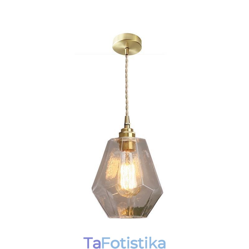 Nordic ρετρό κρεμαστό φως ορειχάλκινο γυαλί Φωτιστικό σπιτιού σε σχήμα Πύργου Λαμπτήρα