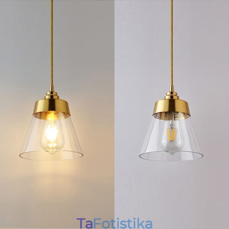 Nordic Retro κρεμαστό φως γυαλί απόχρωση σπιτιού Φωτιστικό ορειχάλκινο φωτιστικό θήκης