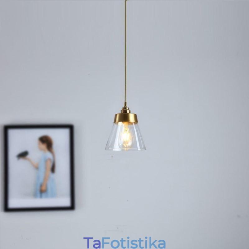 Nordic Retro κρεμαστό φως γυαλί απόχρωση σπιτιού Φωτιστικό ορειχάλκινο φωτιστικό θήκης