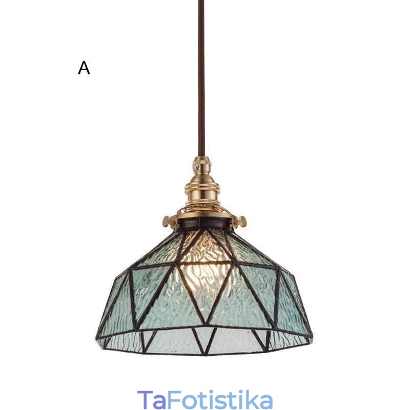 Γεωμετρικό κρεμαστό φωτιστικό από βιτρό