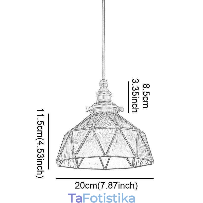 Γεωμετρικό κρεμαστό φωτιστικό από βιτρό