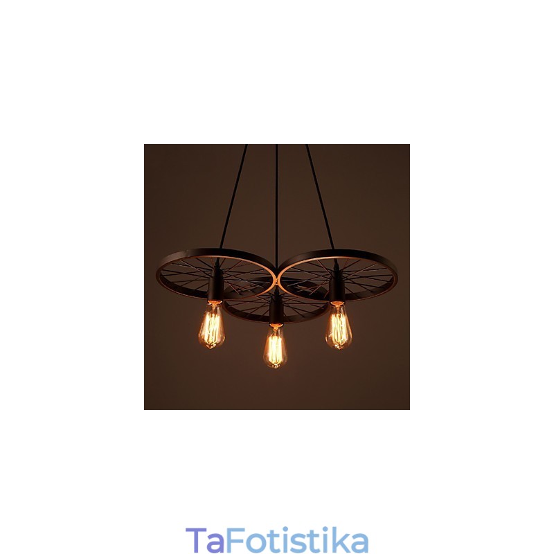 Σοφίτα Ρετρό κρεμαστά φωτιστικά Αμερικάνικης επαρχίας σφυρήλατο σίδερο Πολυέλαιος τροχοί βιομηχανικού στυλ