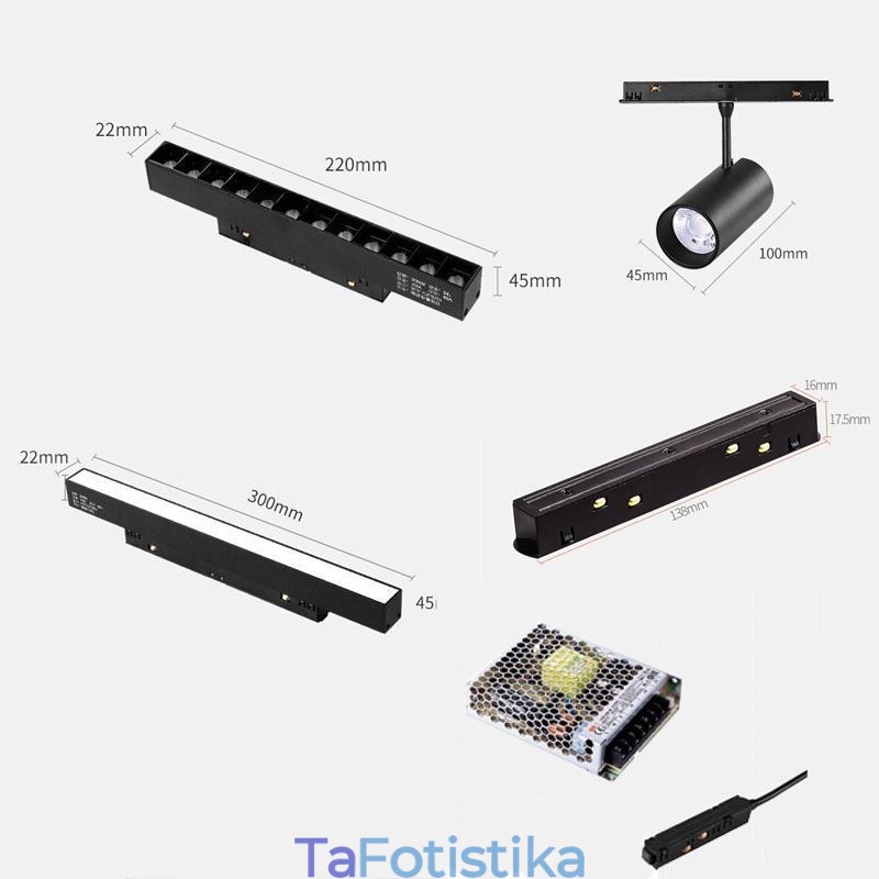 Χωνευτό Spotlight Μαγνητικό Φωτιστικό Τροχιάς Διακοσμητικό Φωτιστικό 6M 36V