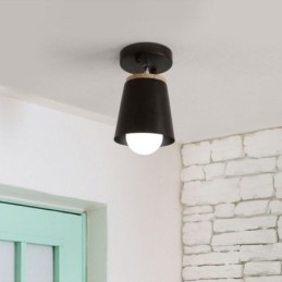 Nordic Iron Spotlight Ξύλινο απλό φωτιστικό οροφής (μονόφωτο)