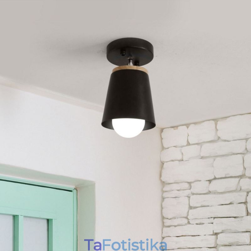 Nordic Iron Spotlight Ξύλινο απλό φωτιστικό οροφής (μονόφωτο)