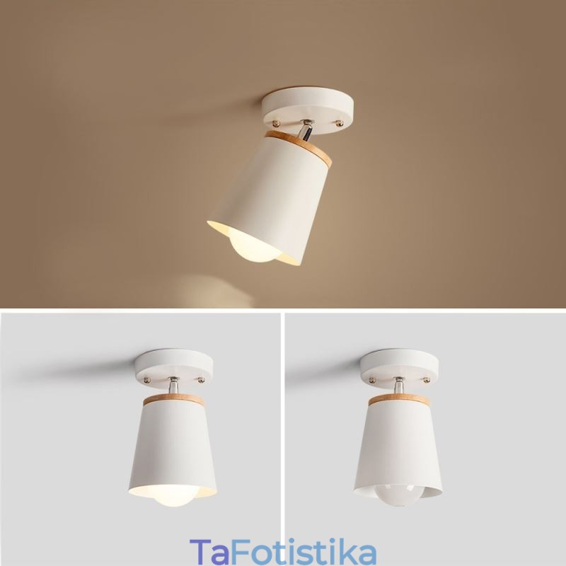 Nordic Iron Spotlight Ξύλινο απλό φωτιστικό οροφής (μονόφωτο)