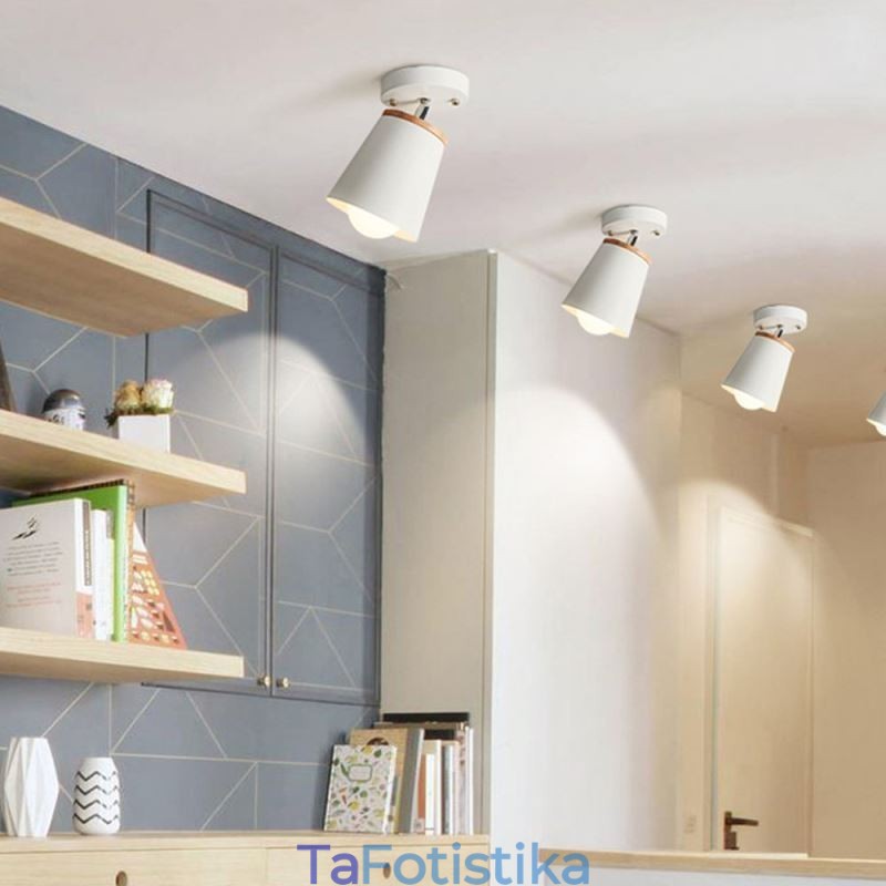 Nordic Iron Spotlight Ξύλινο απλό φωτιστικό οροφής (μονόφωτο)