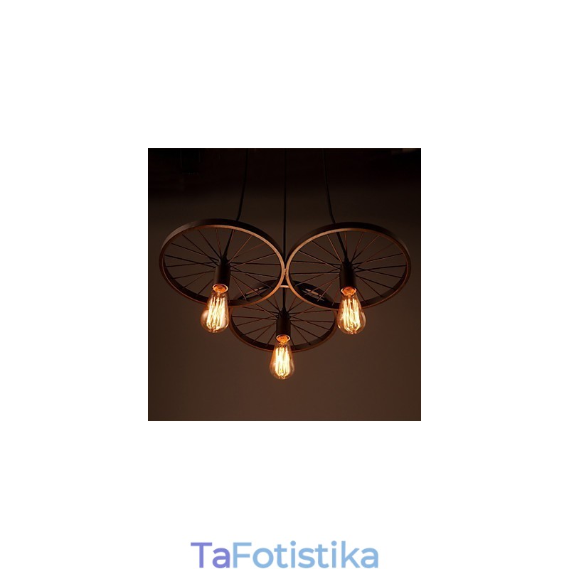 Σοφίτα Ρετρό κρεμαστά φωτιστικά Αμερικάνικης επαρχίας σφυρήλατο σίδερο Πολυέλαιος τροχοί βιομηχανικού στυλ