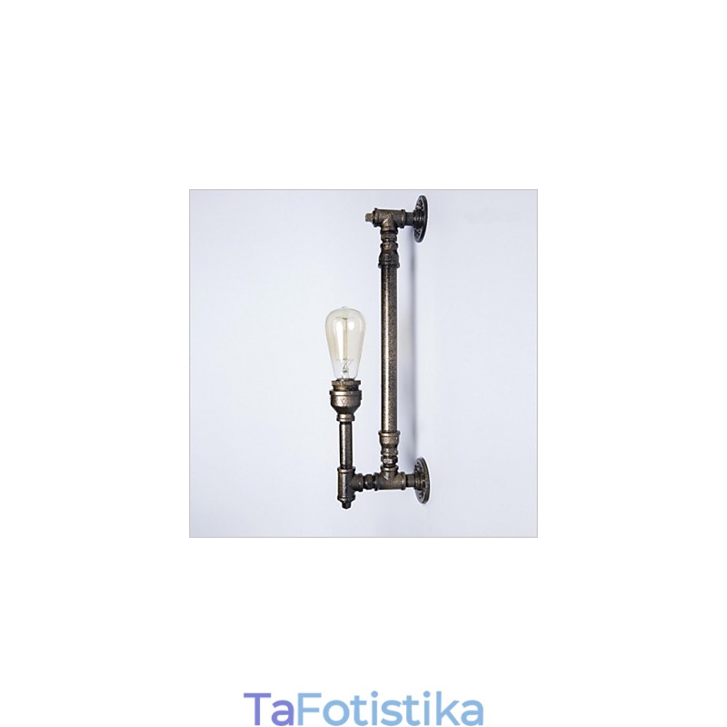 Wroguht Iron Water Pipe Φωτιστικό τοίχου Vintage φώτα διαδρόμου Loft Iron Wall Light Edison λαμπτήρας πυρακτώσεως FJ DB2 046A0