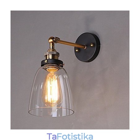 Industrial Edison Simplicity Γυάλινη Απλίκα Τοίχου Μεταλλικό Καπάκι Βάσης Τραπεζαρίας Δωμάτιο γραφείου Φωτιστικό τοίχου στο διάδρομο Industrial Edison Simplicity Γυάλινη Απλίκα Τοίχου Μεταλλικό Καπάκι Βάσης Τραπεζαρίας Δωμάτιο γραφείου Φωτιστικό τοίχου στο διάδρομο