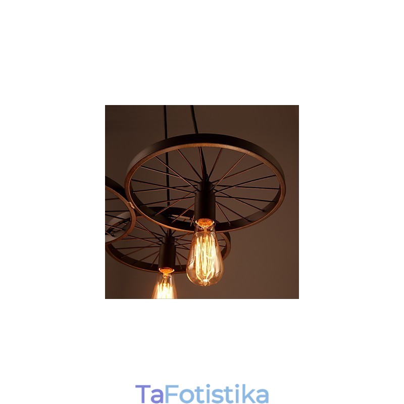 Σοφίτα Ρετρό κρεμαστά φωτιστικά Αμερικάνικης επαρχίας σφυρήλατο σίδερο Πολυέλαιος τροχοί βιομηχανικού στυλ