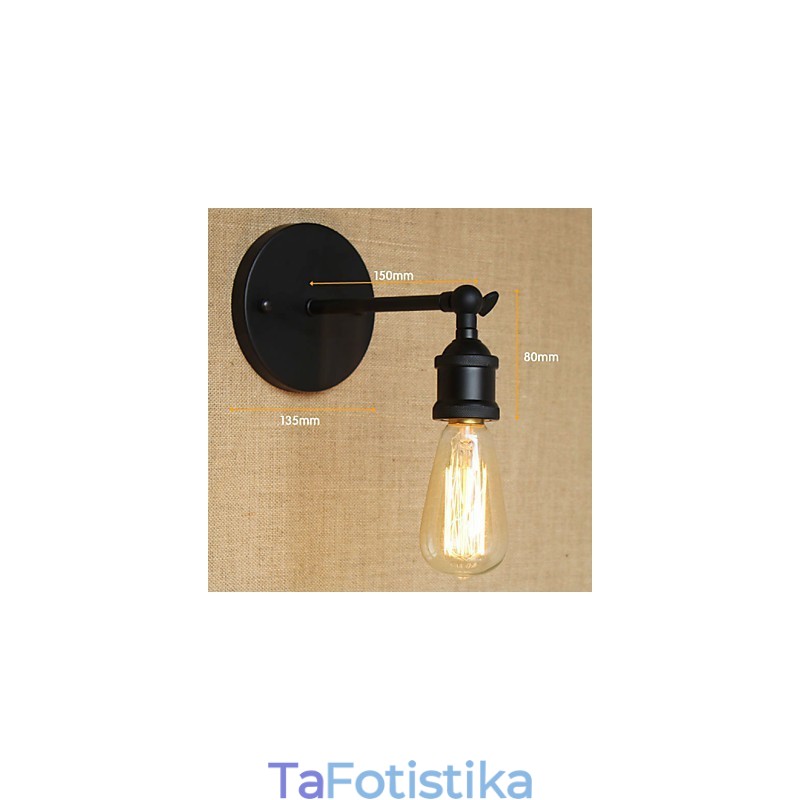 American Restaurant Bar Cafe Bedside Aisle Μινιμαλιστική Απλίκα τοίχου από Μαύρη σφυρήλατο σίδερο