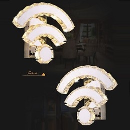 WIFI Κρυστάλλινες Απλίκες Τοίχου Crystal Modern Contemporary Bed Living Hotel Metal