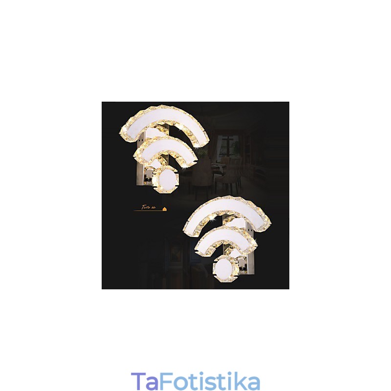 WIFI Κρυστάλλινες Απλίκες Τοίχου Crystal Modern Contemporary Bed Living Hotel Metal