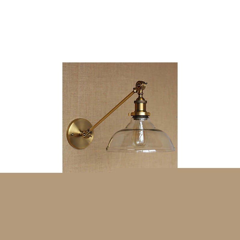 Φωτιστικό τοίχου κρεβατοκάμαρας The Iron Glass Bronze Brass Style Retro Creative American Country Hall