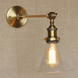 Φωτιστικό τοίχου κρεβατοκάμαρας The Iron Glass Bronze Brass Style Retro Creative American Country Hall