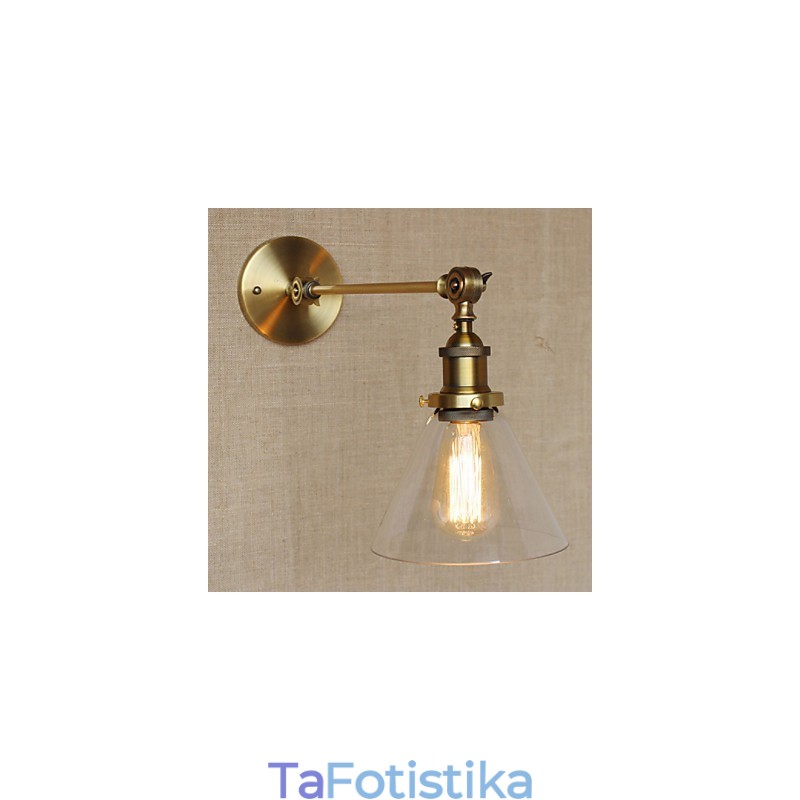 Φωτιστικό τοίχου κρεβατοκάμαρας The Iron Glass Bronze Brass Style Retro Creative American Country Hall