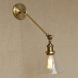 Φωτιστικό τοίχου κρεβατοκάμαρας The Iron Glass Bronze Brass Style Retro Creative American Country Hall