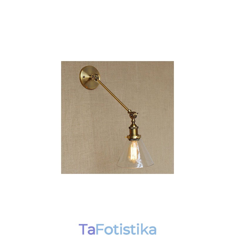 Φωτιστικό τοίχου κρεβατοκάμαρας The Iron Glass Bronze Brass Style Retro Creative American Country Hall