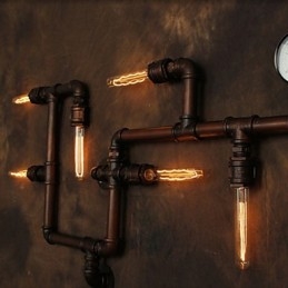 Επιτοίχιο Φωτιστικό Απλίκες τοίχου 6 Φωτιστικά Χάλκινο φινίρισμα Industrial Style Rustic Lodge Metal