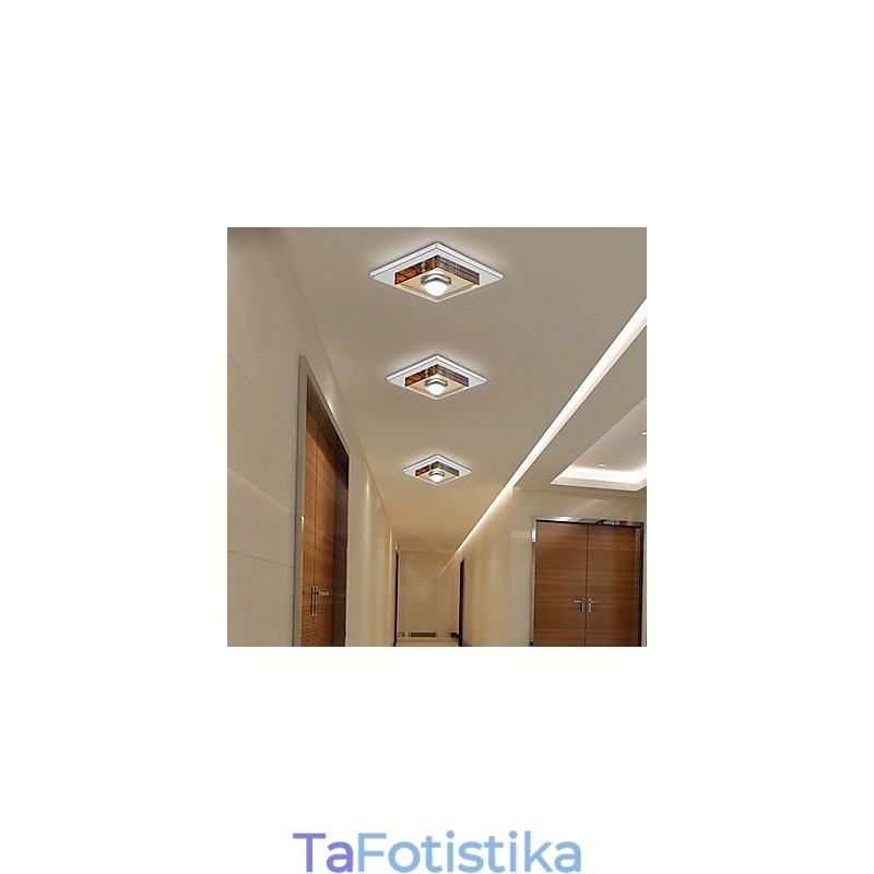 Φωτιστικό οροφής πορτοκαλί κρύσταλλο 1 φωτιστικό χωνευτό