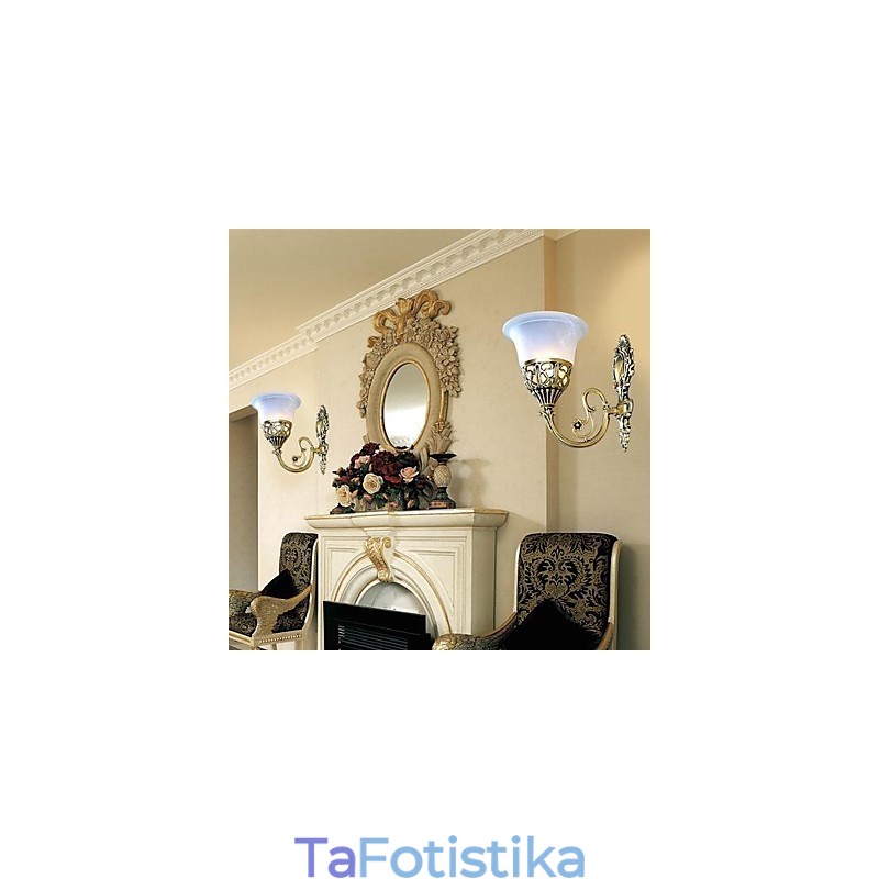 Χάλκινες Απλίκες Τοίχου Φωτιστικά Moire Glass European Retro Classic 220V