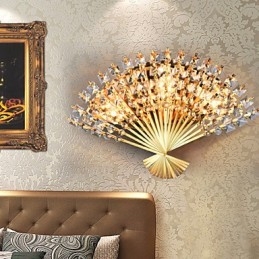 Ημέρα του Αγίου Βαλεντίνου The Fan Wall Decoration Gifts Modern and Contracted Crystal Wall Light Light
