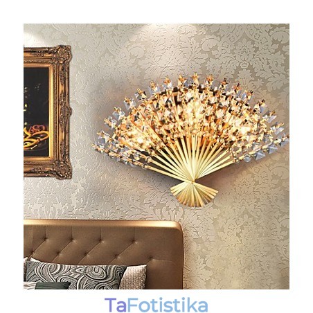 Ημέρα του Αγίου Βαλεντίνου The Fan Wall Decoration Gifts Modern and Contracted Crystal Wall Light Light Ημέρα του Αγίου Βαλεντίνου The Fan Wall Decoration Gifts Modern and Contracted Crystal Wall Light Light