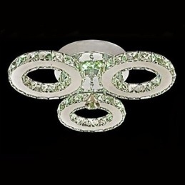Crystal Flush Mount 3 Lights Μοντέρνο διαφανές επιμεταλλωμένο ανοξείδωτο ατσάλι